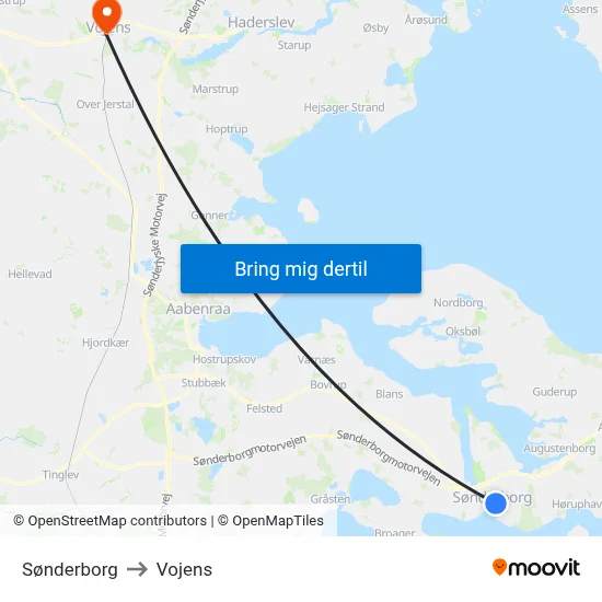 Sønderborg to Vojens map