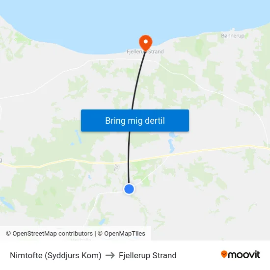 Nimtofte (Syddjurs Kom) to Fjellerup Strand map