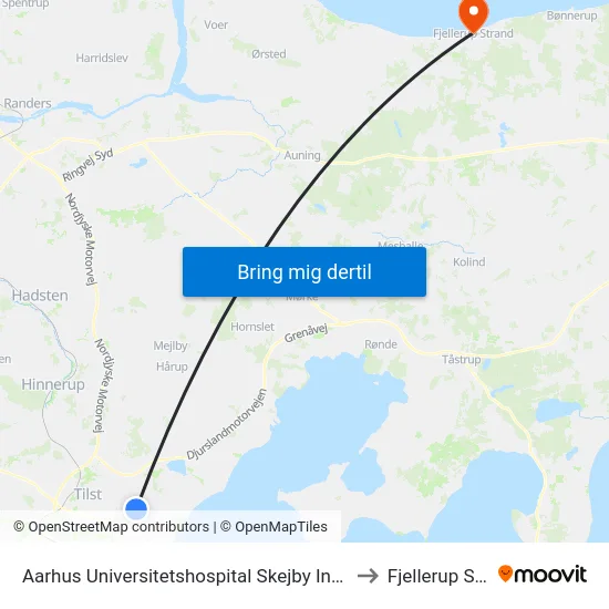 Aarhus Universitetshospital Skejby Indgang B/C/D to Fjellerup Strand map