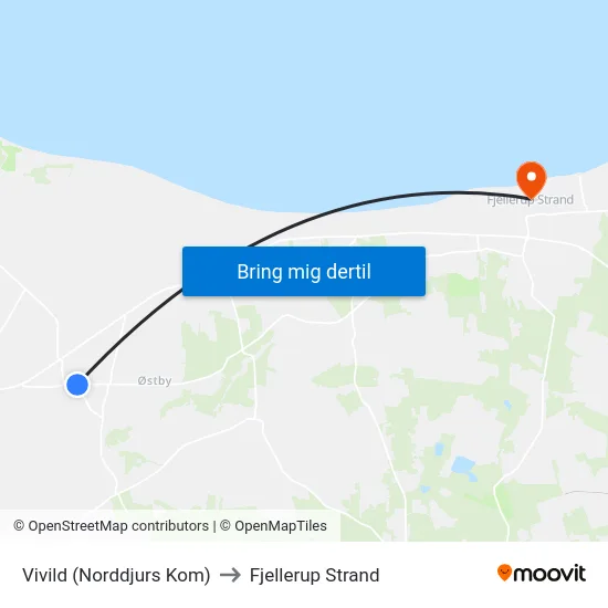 Vivild (Norddjurs Kom) to Fjellerup Strand map