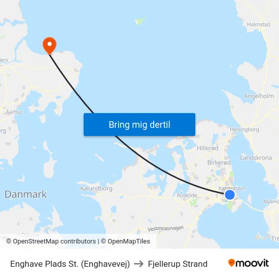 Enghave Plads St. (Enghavevej) to Fjellerup Strand map