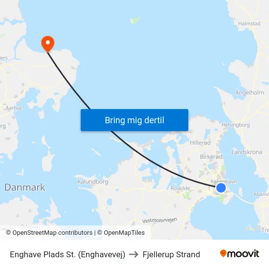 Enghave Plads St. (Enghavevej) to Fjellerup Strand map