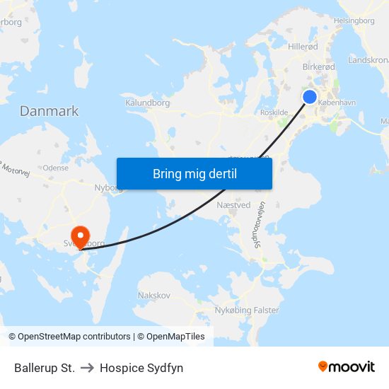 Ballerup St. to Hospice Sydfyn map