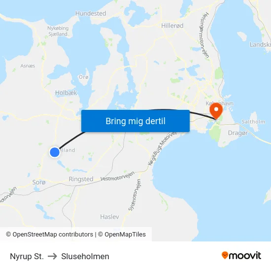 Nyrup St. to Sluseholmen map