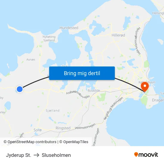Jyderup St. to Sluseholmen map