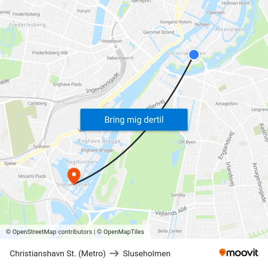 Christianshavn St. (Metro) to Sluseholmen map