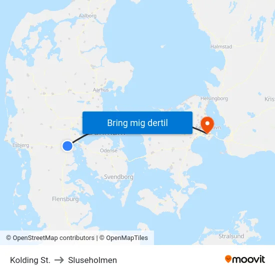 Kolding St. to Sluseholmen map