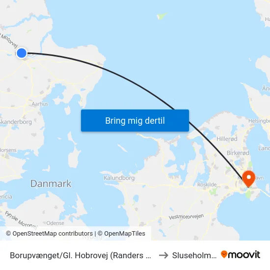 Borupvænget/Gl. Hobrovej (Randers Kom) to Sluseholmen map