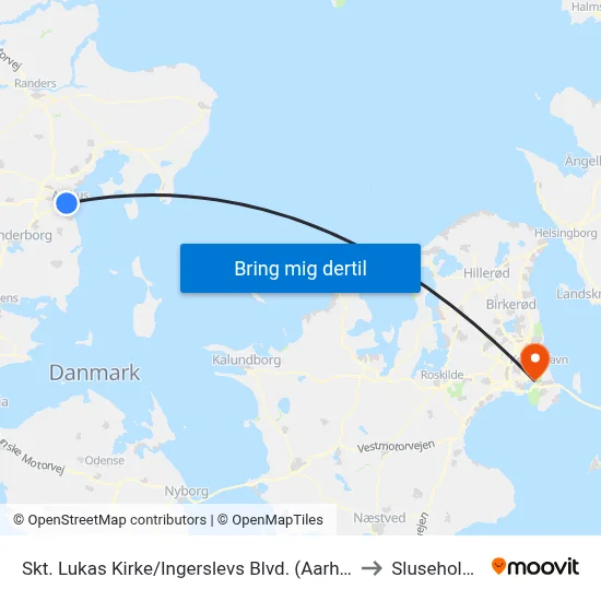 Skt. Lukas Kirke/Ingerslevs Blvd. (Aarhus Kom) to Sluseholmen map