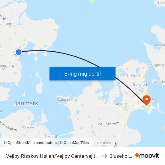 Vejlby-Risskov Hallen/Vejlby Centervej (Aarhus Kom to Sluseholmen map