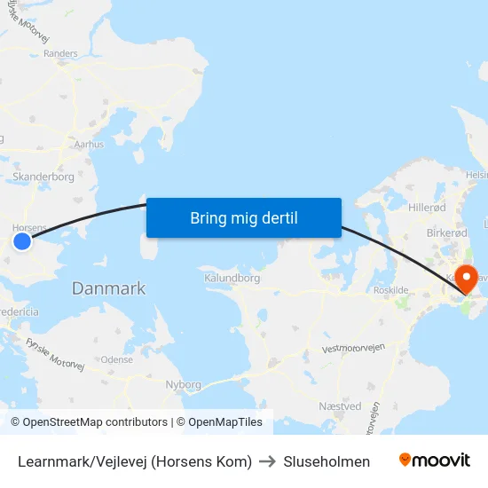 Learnmark/Vejlevej (Horsens Kom) to Sluseholmen map
