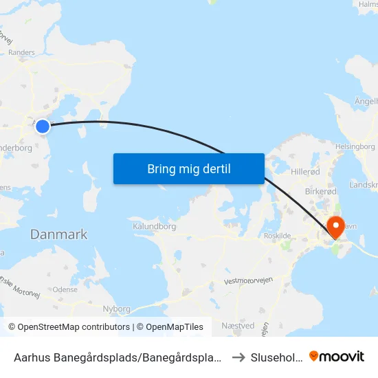 Aarhus Banegårdsplads/Banegårdspladsen (Flybus) to Sluseholmen map