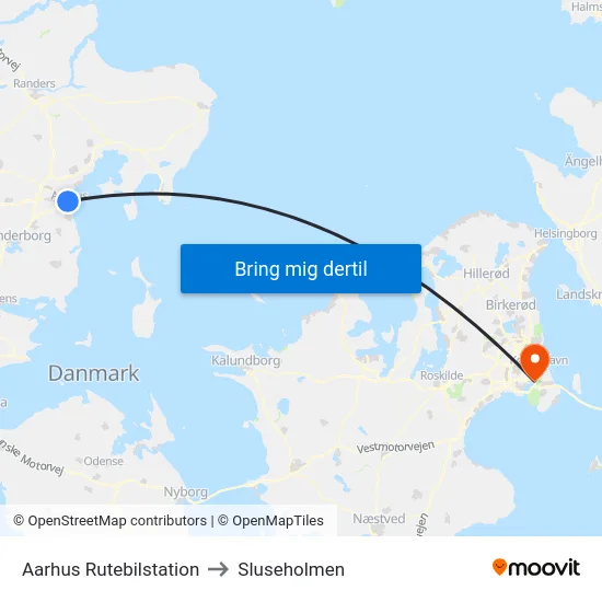 Aarhus Rutebilstation to Sluseholmen map