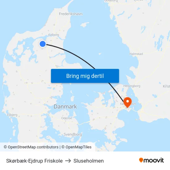 Skørbæk-Ejdrup Friskole to Sluseholmen map