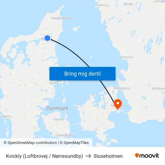 Kvickly (Loftbrovej / Nørresundby) to Sluseholmen map