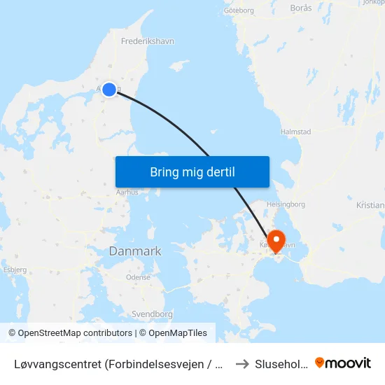 Løvvangscentret (Forbindelsesvejen / Nørresundby) to Sluseholmen map