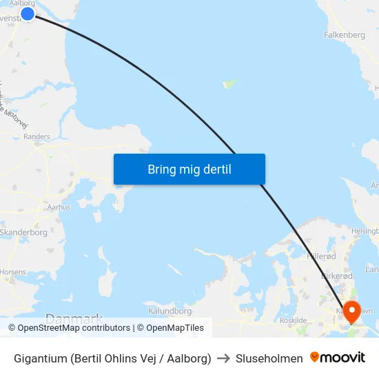 Gigantium (Bertil Ohlins Vej / Aalborg) to Sluseholmen map