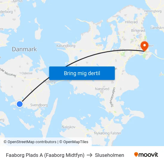 Faaborg Plads A (Faaborg Midtfyn) to Sluseholmen map