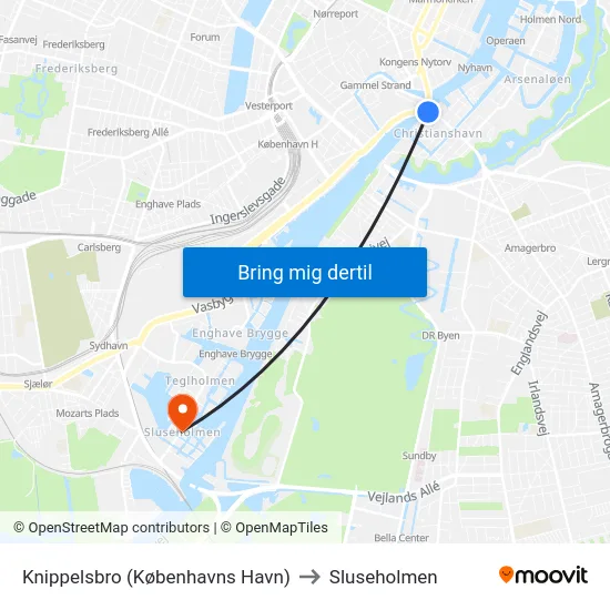 Knippelsbro (Københavns Havn) to Sluseholmen map