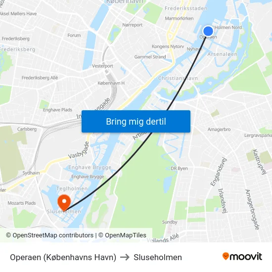 Operaen (Københavns Havn) to Sluseholmen map