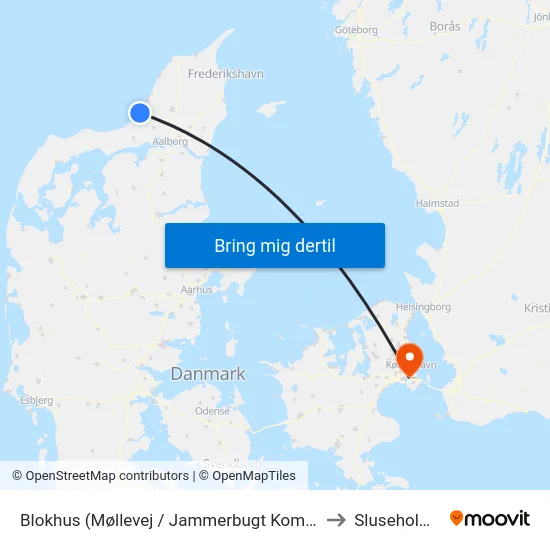 Blokhus (Møllevej / Jammerbugt Kommune) to Sluseholmen map