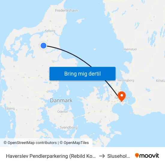 Haverslev Pendlerparkering (Rebild Kommune) to Sluseholmen map