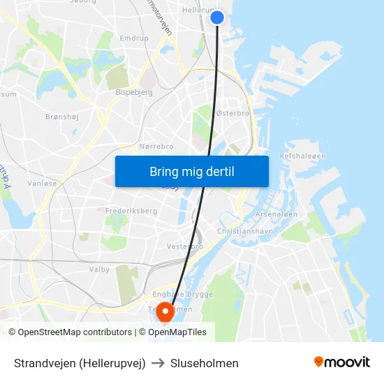 Strandvejen (Hellerupvej) to Sluseholmen map