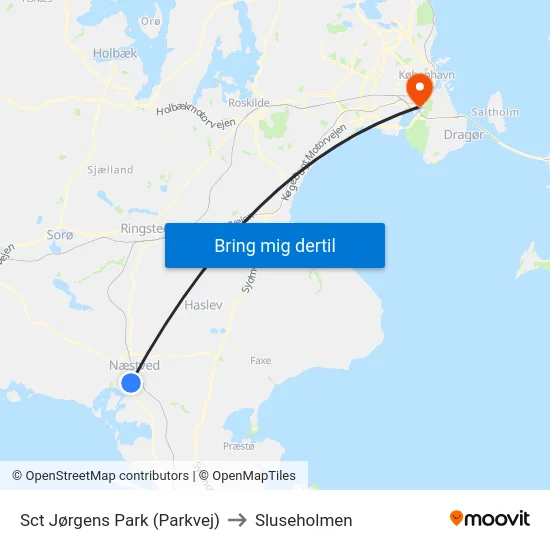 Sct Jørgens Park (Parkvej) to Sluseholmen map