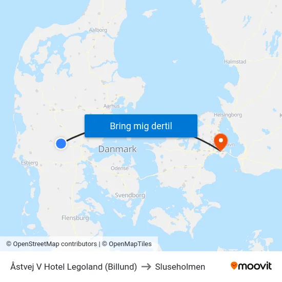 Åstvej V Hotel Legoland (Billund) to Sluseholmen map