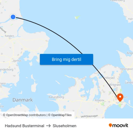 Hadsund Busterminal to Sluseholmen map