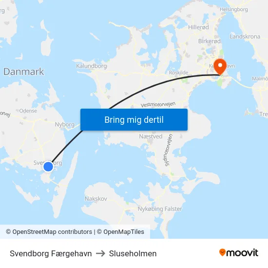 Svendborg Færgehavn to Sluseholmen map