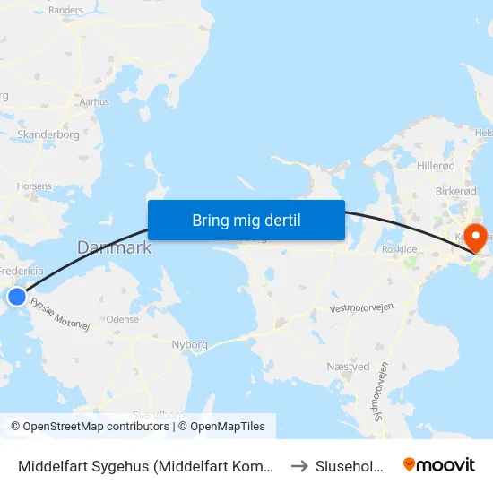 Middelfart Sygehus (Middelfart Kommune) to Sluseholmen map