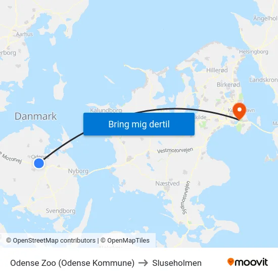Odense Zoo (Odense Kommune) to Sluseholmen map