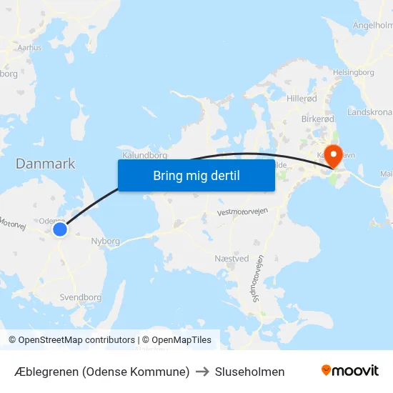 Æblegrenen (Odense Kommune) to Sluseholmen map
