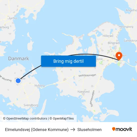 Elmelundsvej (Odense Kommune) to Sluseholmen map