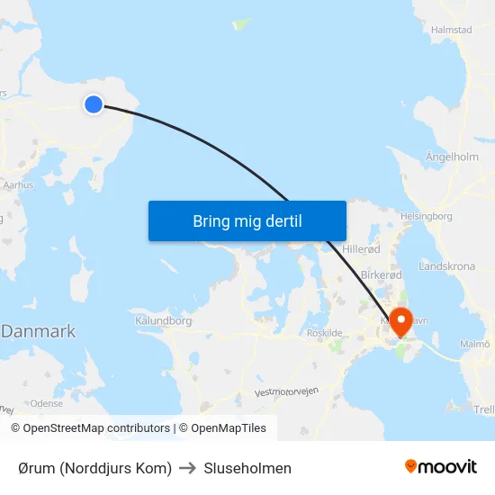 Ørum (Norddjurs Kom) to Sluseholmen map
