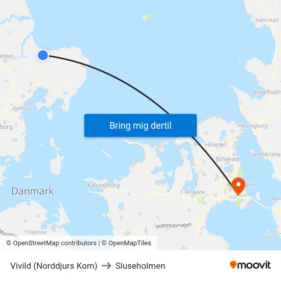 Vivild (Norddjurs Kom) to Sluseholmen map