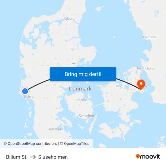 Billum St. to Sluseholmen map