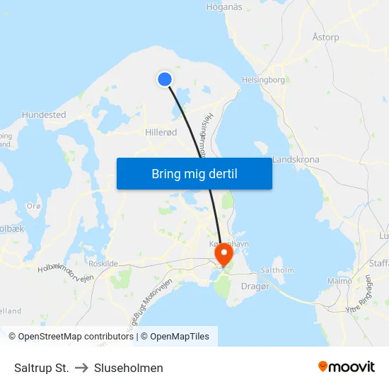 Saltrup St. to Sluseholmen map
