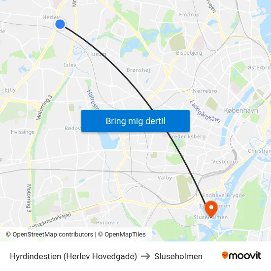 Hyrdindestien (Herlev Hovedgade) to Sluseholmen map