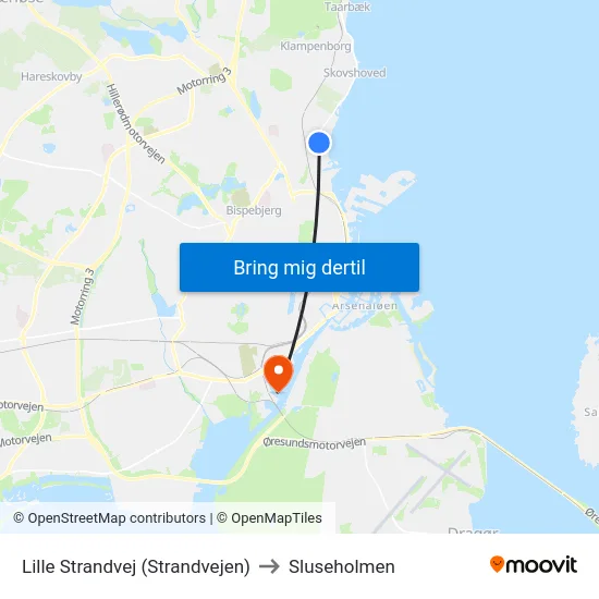 Lille Strandvej (Strandvejen) to Sluseholmen map
