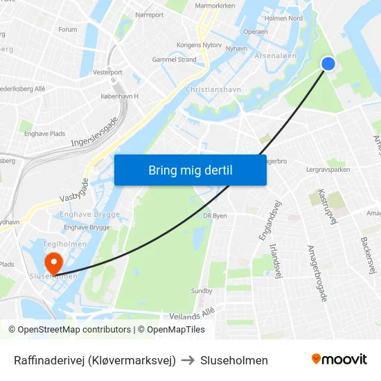 Raffinaderivej (Kløvermarksvej) to Sluseholmen map