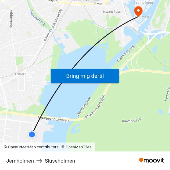 Jernholmen to Sluseholmen map