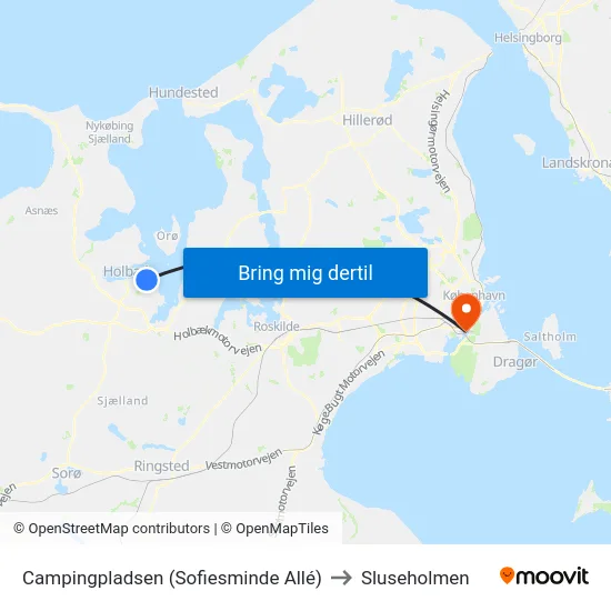 Campingpladsen (Sofiesminde Allé) to Sluseholmen map
