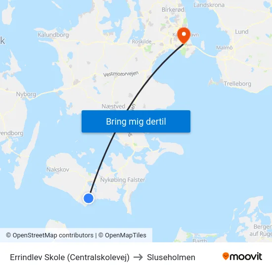 Errindlev Skole (Centralskolevej) to Sluseholmen map