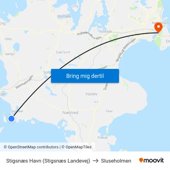 Stigsnæs Havn (Stigsnæs Landevej) to Sluseholmen map