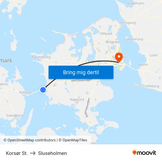 Korsør St. to Sluseholmen map