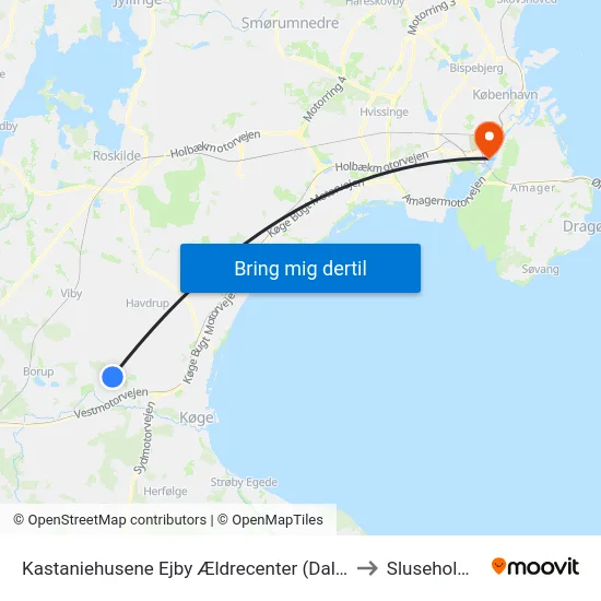 Kastaniehusene Ejby Ældrecenter (Dalbyvej) to Sluseholmen map