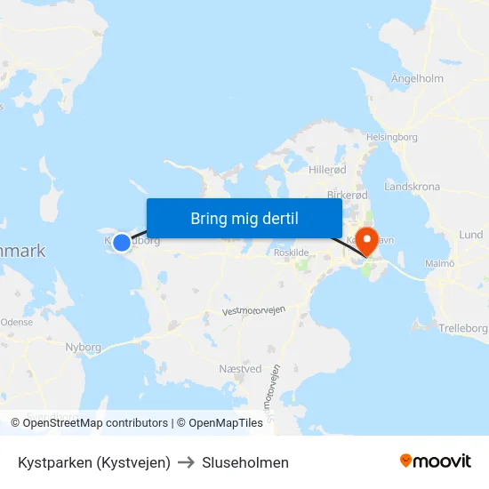 Kystparken (Kystvejen) to Sluseholmen map