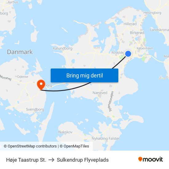 Høje Taastrup St. to Sulkendrup Flyveplads map